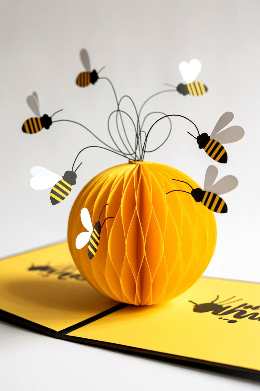 Bee Mine Honeycomb - 25 Pop Up Valentine's Day Card Ideas