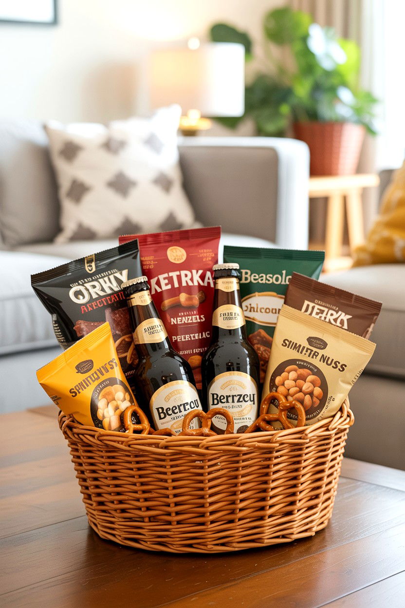 Beer Snack Basket - 25 Beer Lover Valentine's Day Gifts