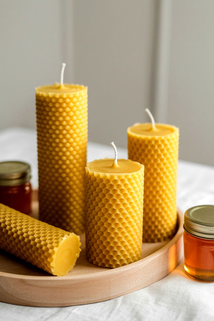 Beeswax Pillar Candles - 25 Valentine's Day Pillar Candle Ideas
