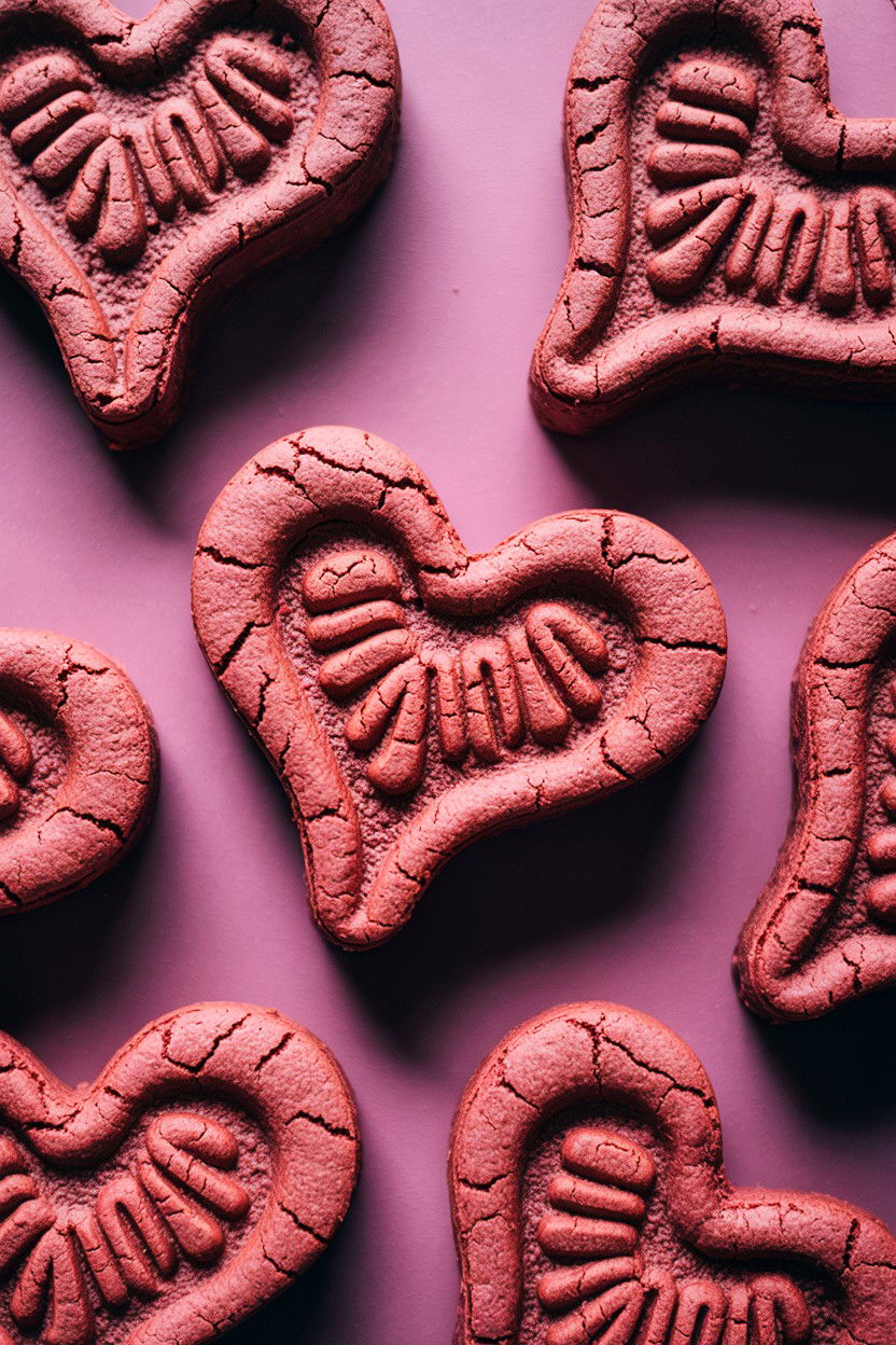 Beet juice pet biscuits - 25 Valentine's Day Pet Treat Ideas