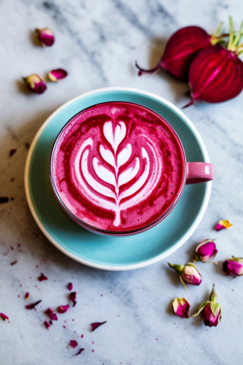 Beetroot Latte - 25 Valentine's Day Drink Ideas