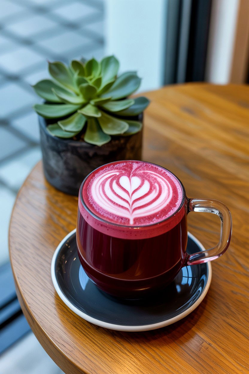 Beetroot Latte - 25 Valentine's Day Pink Drink Ideas