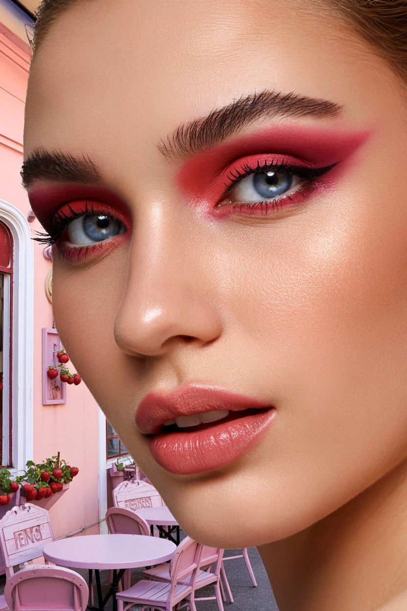 Berry Cut Crease - 25 Cut Crease Valentine's Day Makeup Ideas