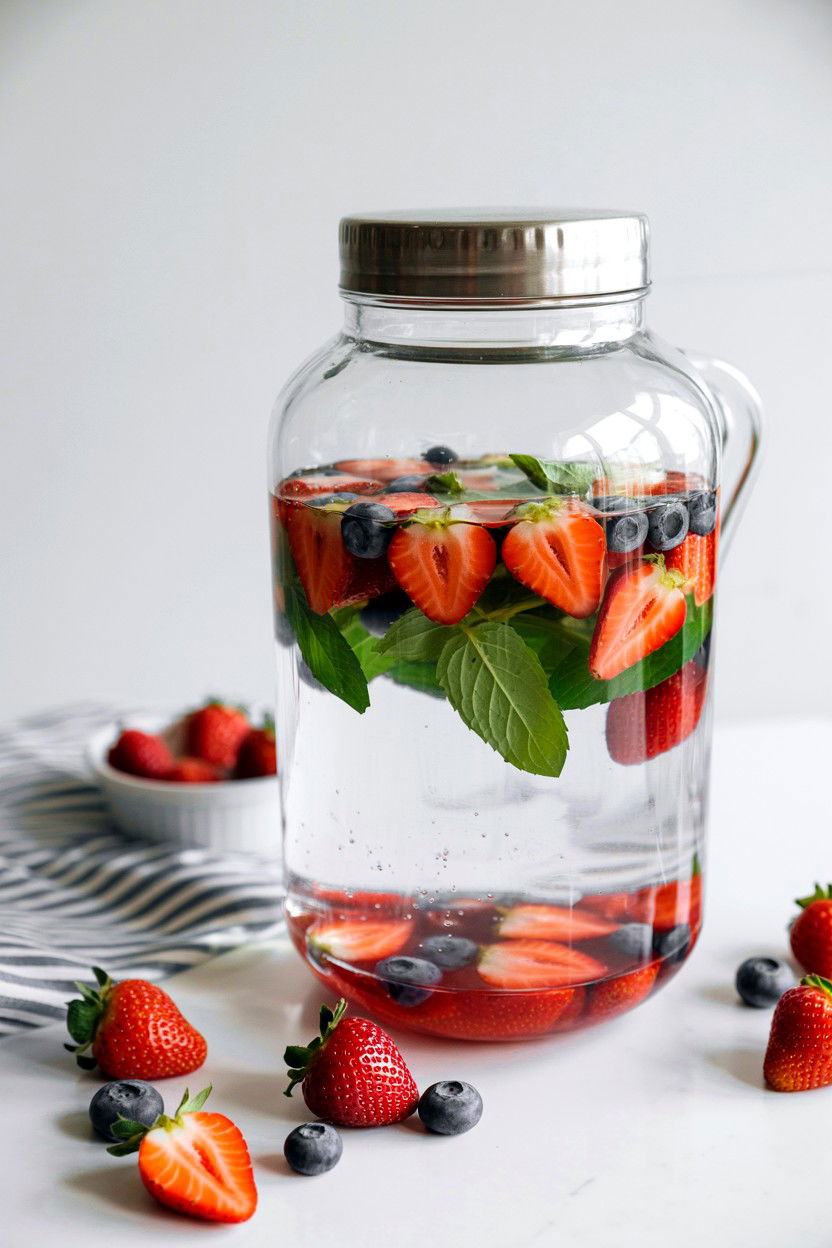 Berry Infused Water - 25 Valentine's Day Tea Party Ideas