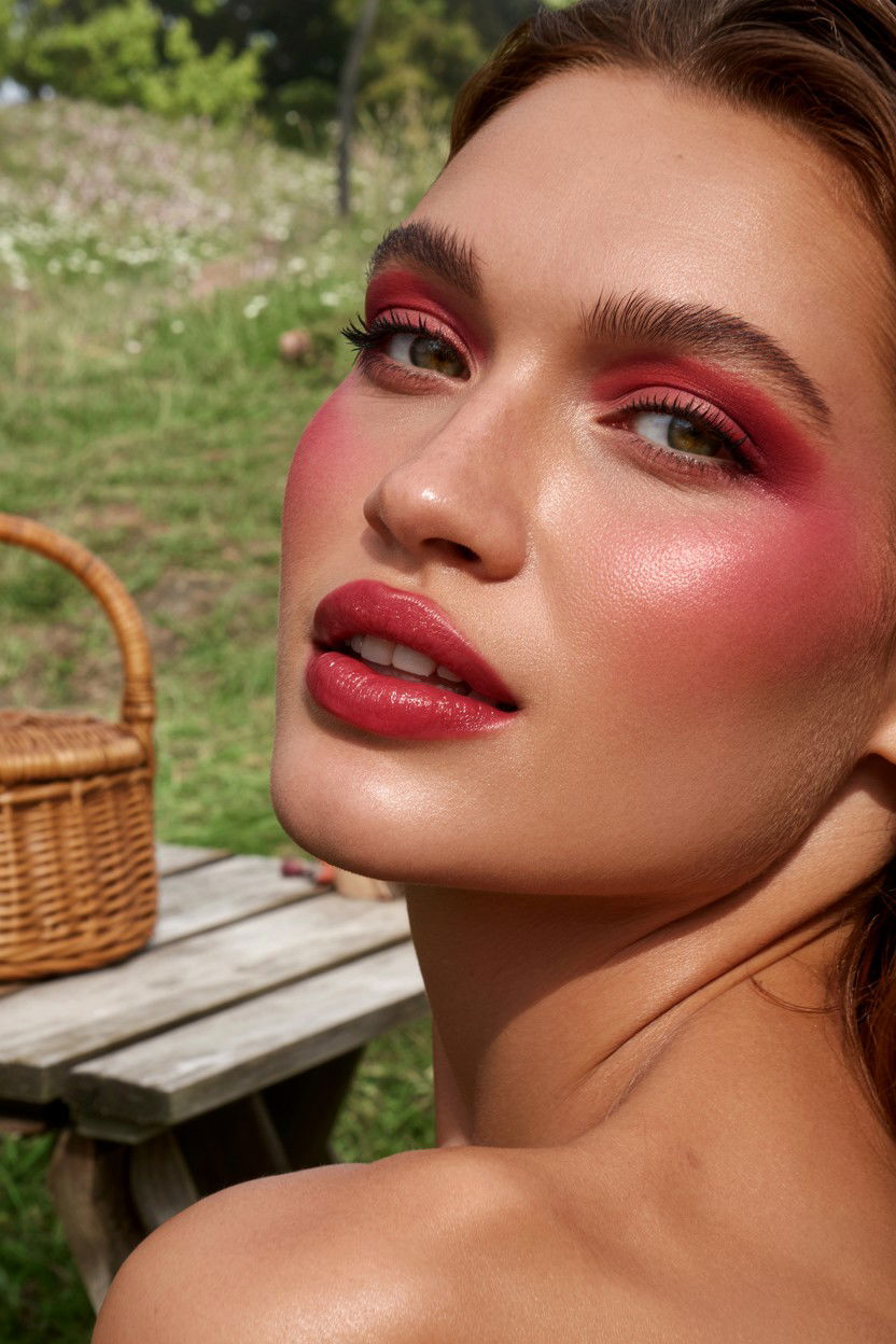 Berry stain makeup - 25 Dewy Valentine's Day Makeup Looks