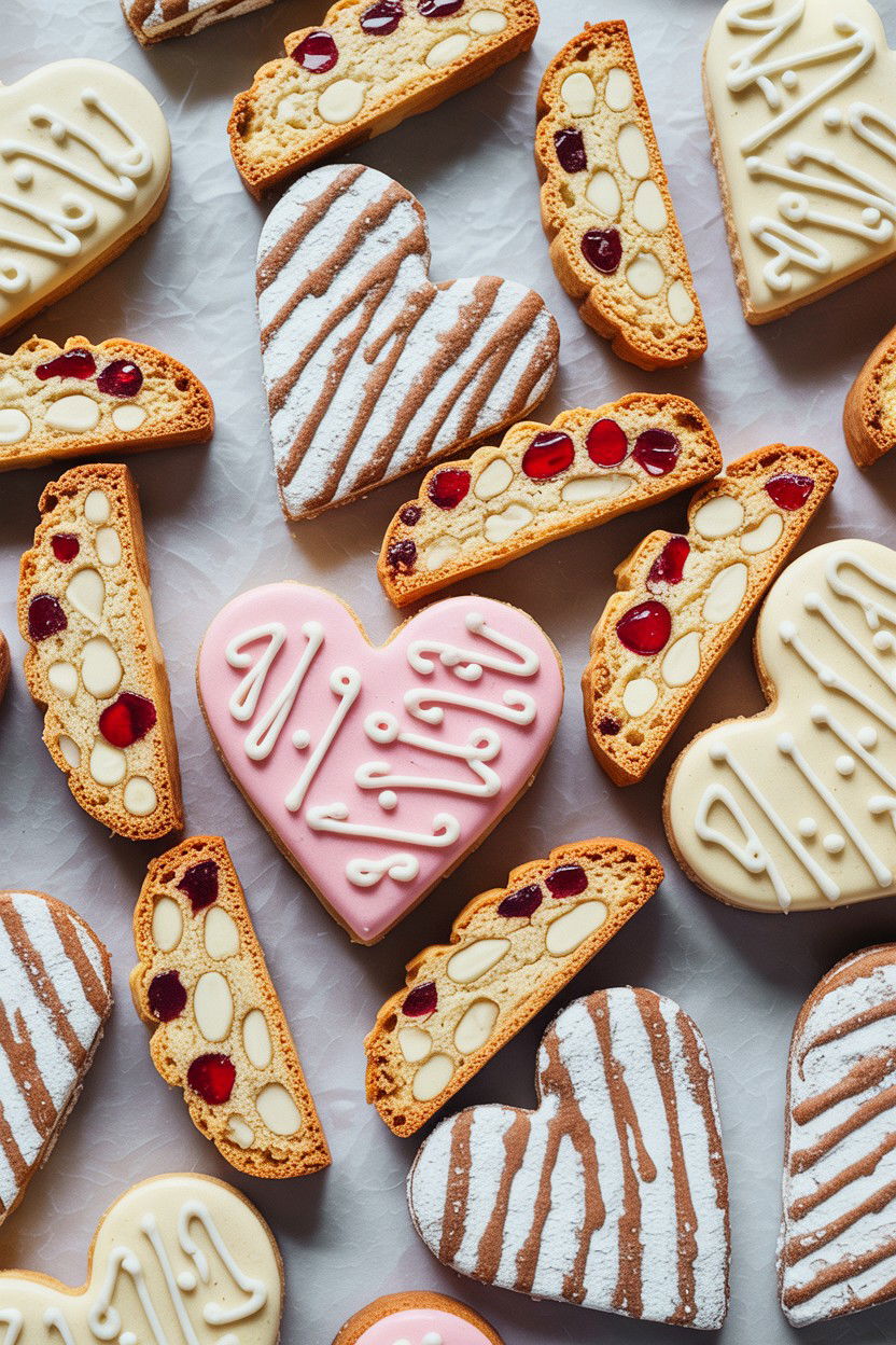 Biscotti and cookie assortment - 25 Valentine's Day Coffee Gift Basket Ideas