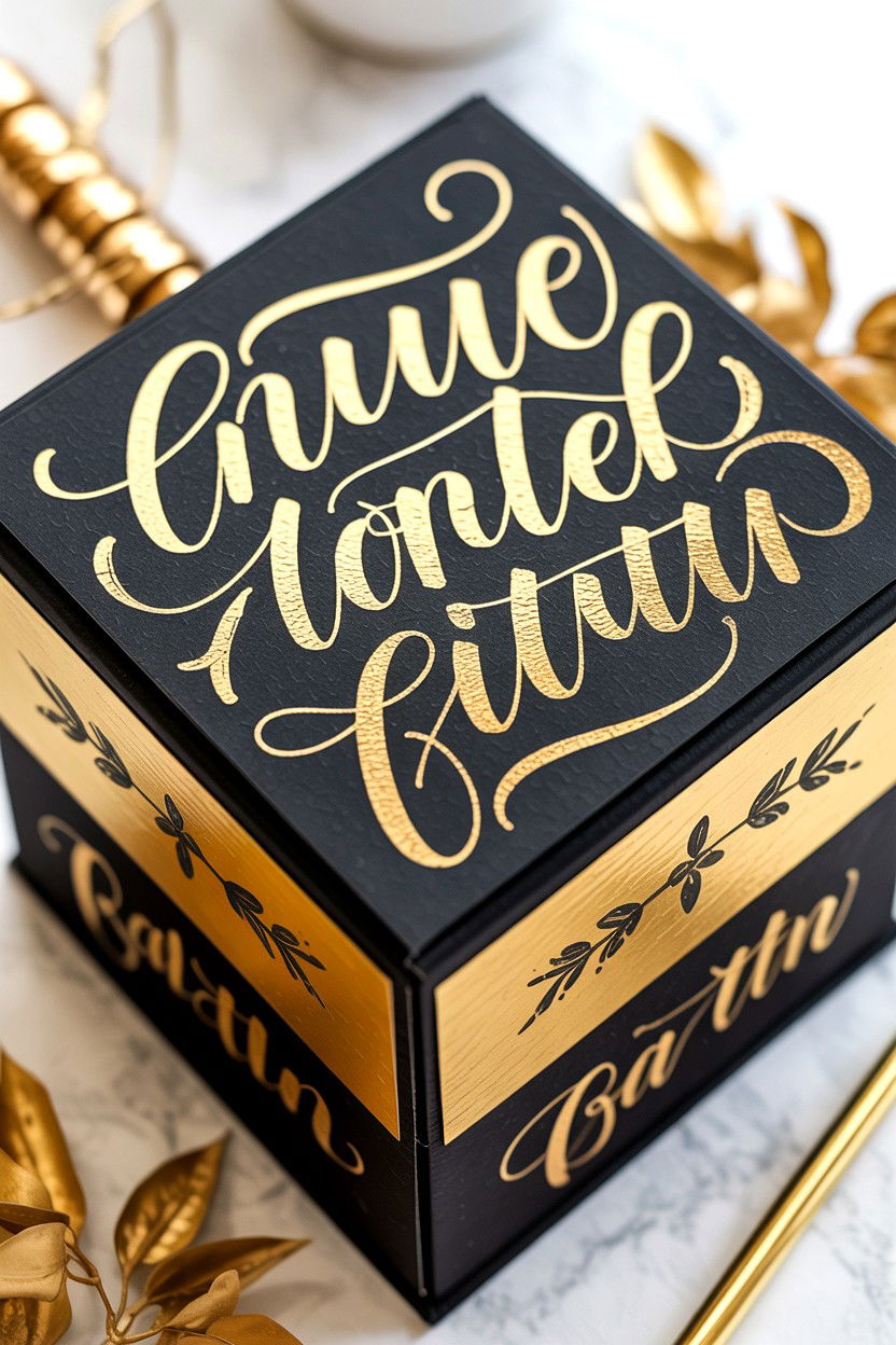 Black And Gold Explosion Box - 25 Valentine's Day Explosion Box Ideas