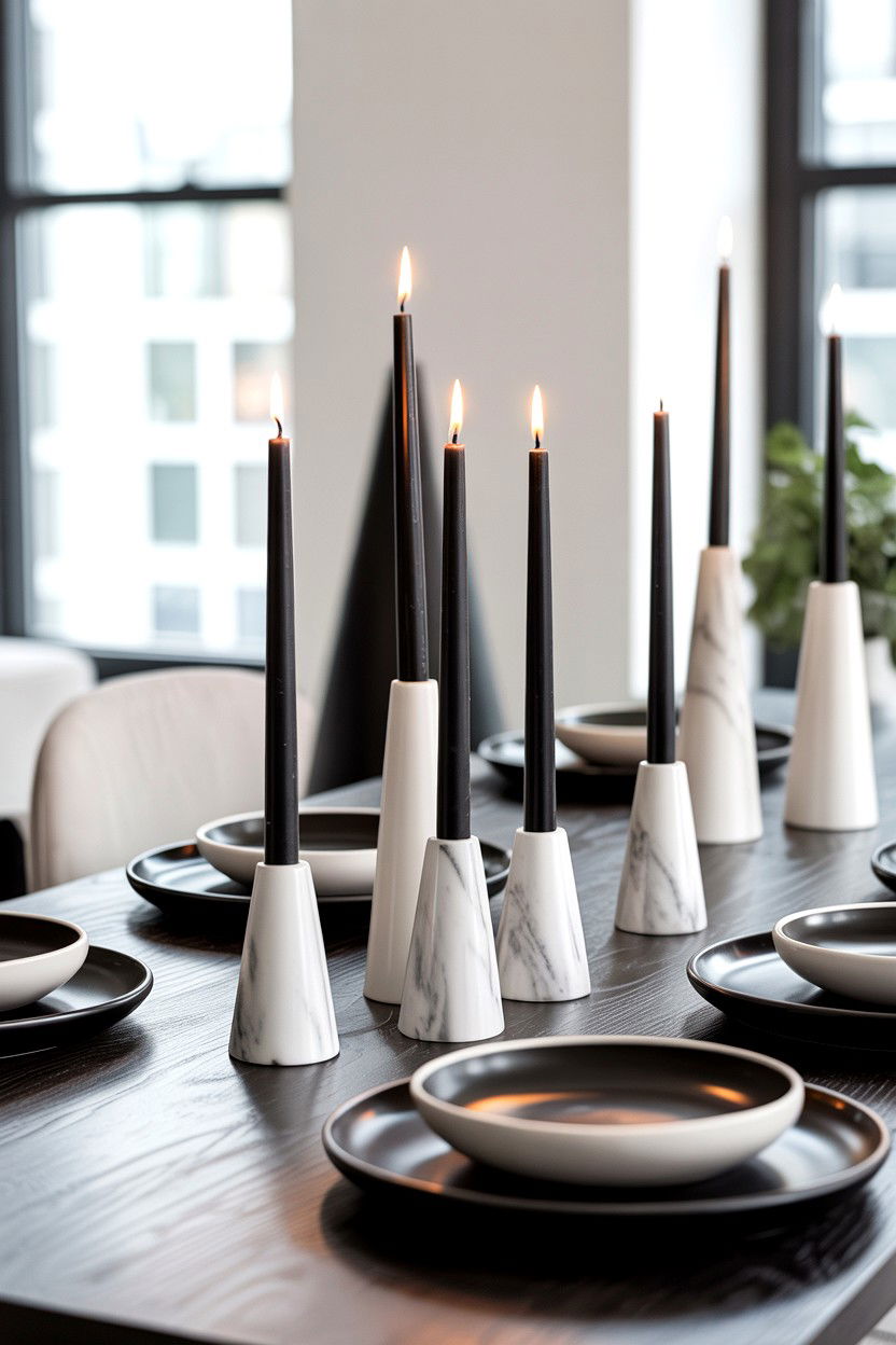 Black And White Decor - 25 Modern Valentine's Day Table Ideas