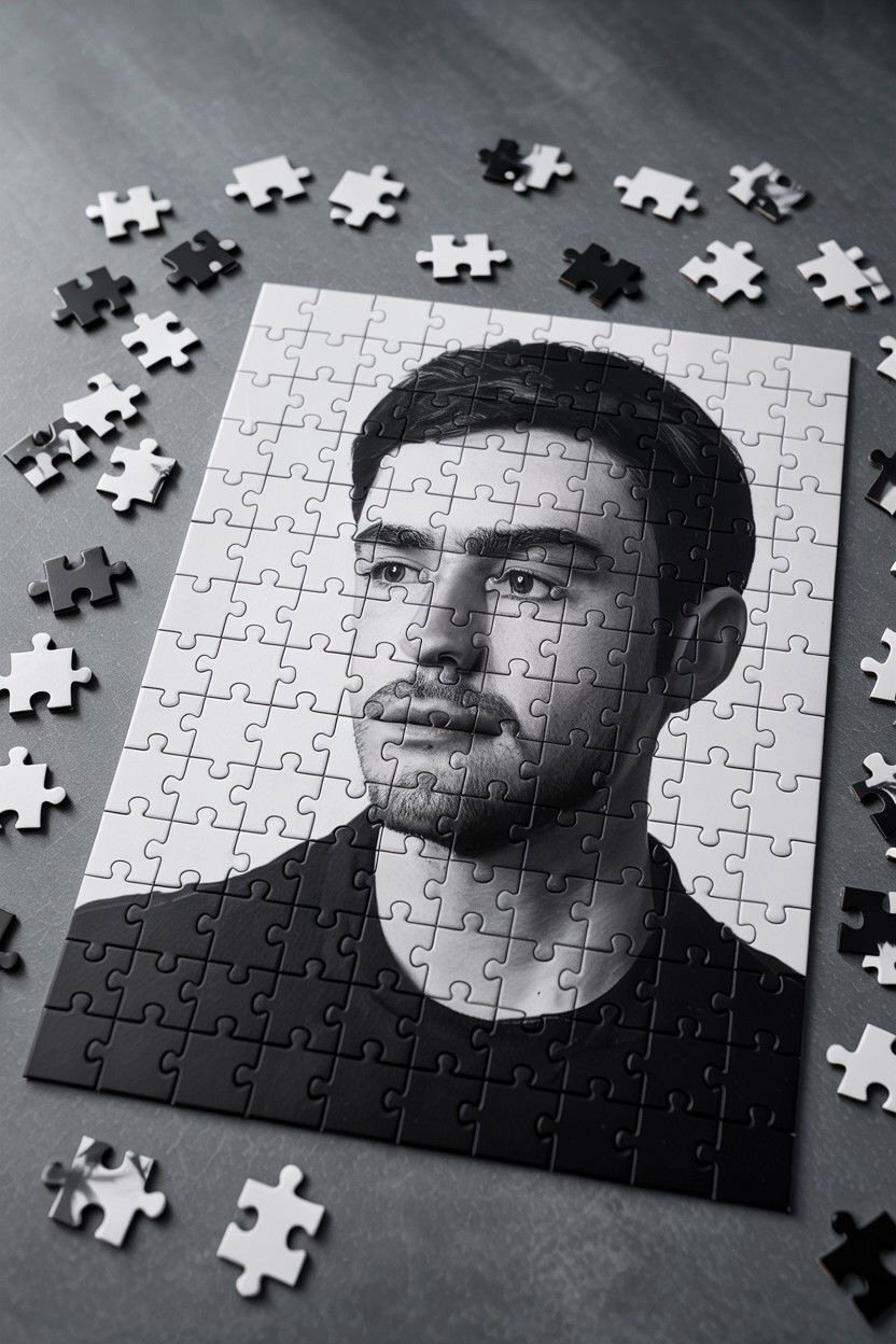 Black And White Photo Puzzle - 25 Valentine's Day Puzzle Photo Ideas