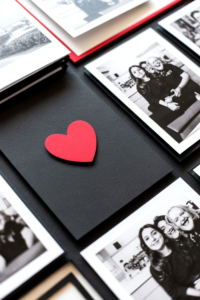 Black And White Scrapbook Style - 25 Valentine's Day Scrapbook Layout Ideas