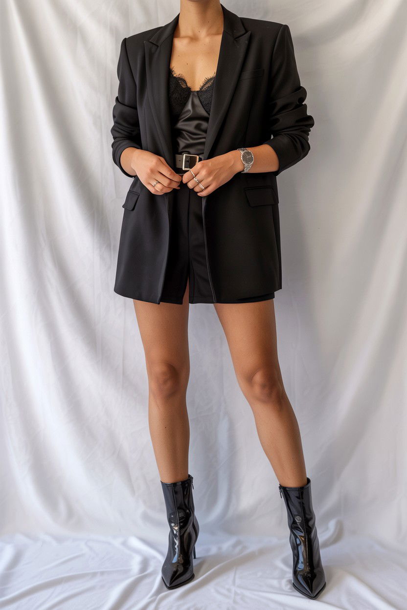Black Blazer Mini Dress - 25 Valentine's Day Mini Dress Ideas
