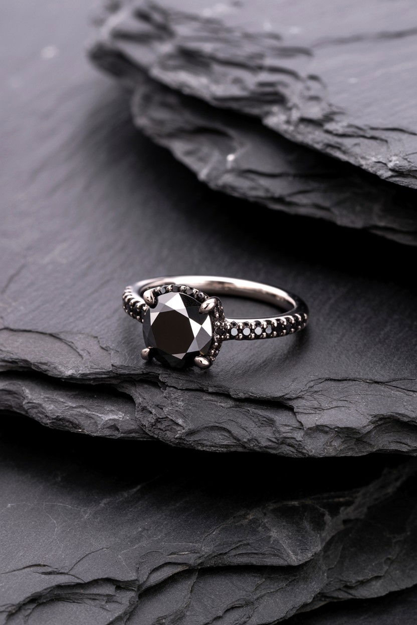 Black Diamond Ring - 25 Valentine's Day Ring Ideas