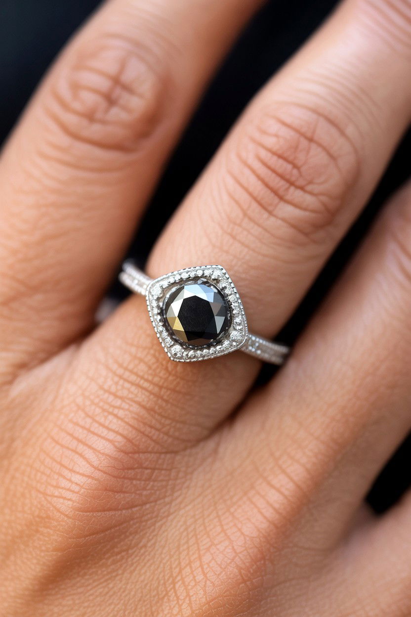 Black Diamond Ring - 25 Valentine's Day Promise Ring Ideas