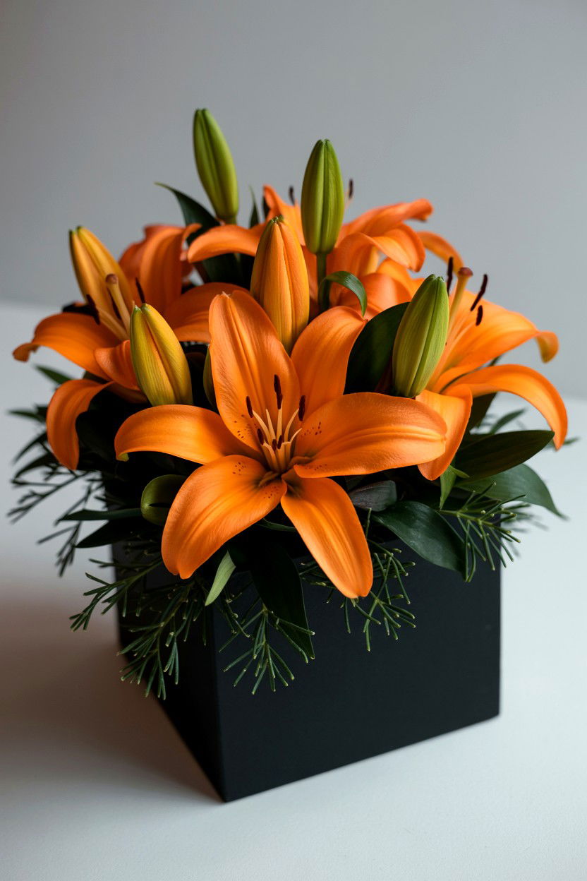 Black Flower Box - 25 Valentine's Day Flower Box Ideas