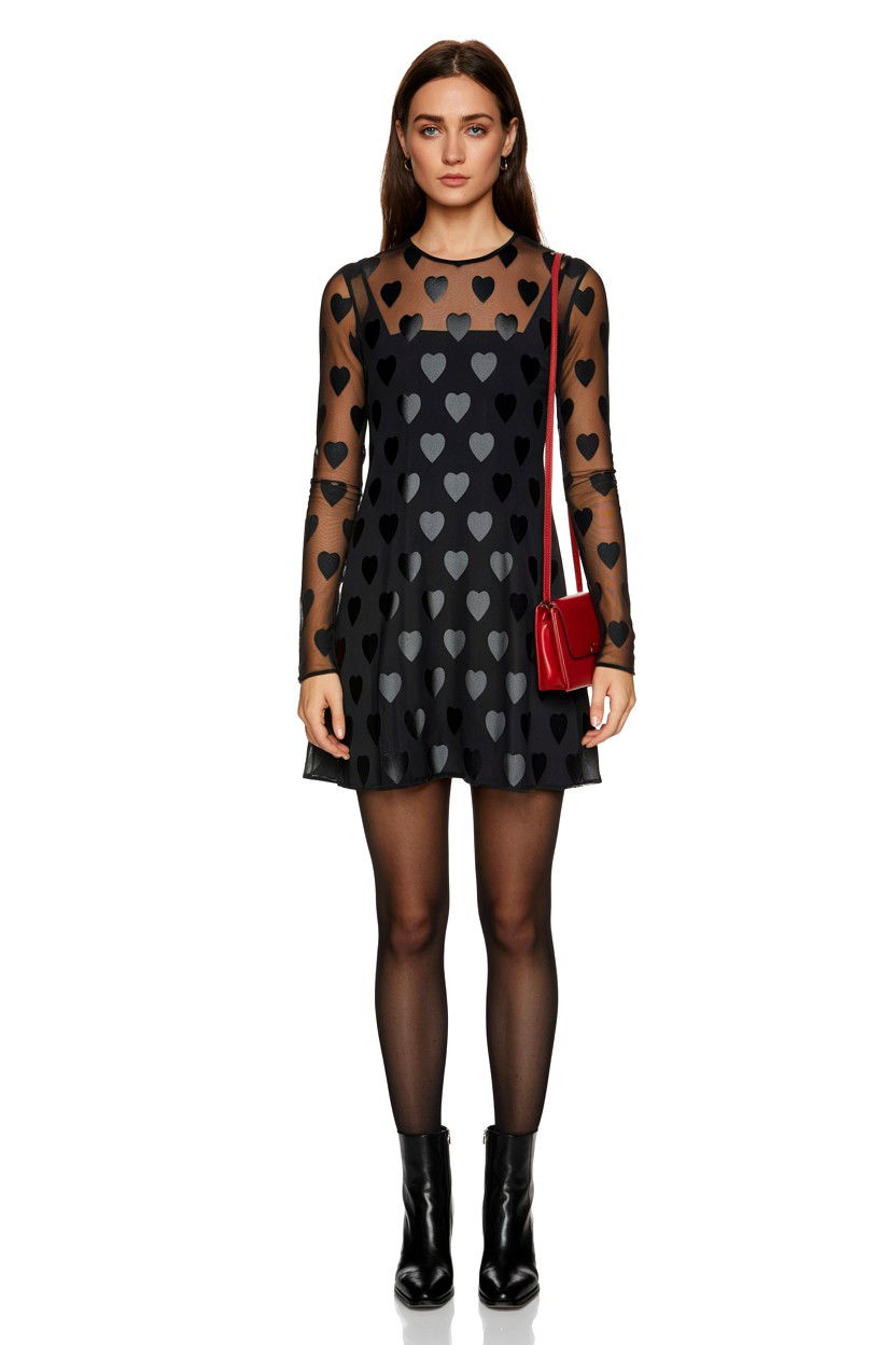 Black Heart Mini Dress - 25 Valentine's Day Mini Dress Ideas