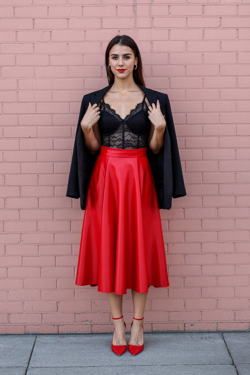 Black Lace Bodysuit - 25 Valentine's Day Photo Outfit Ideas