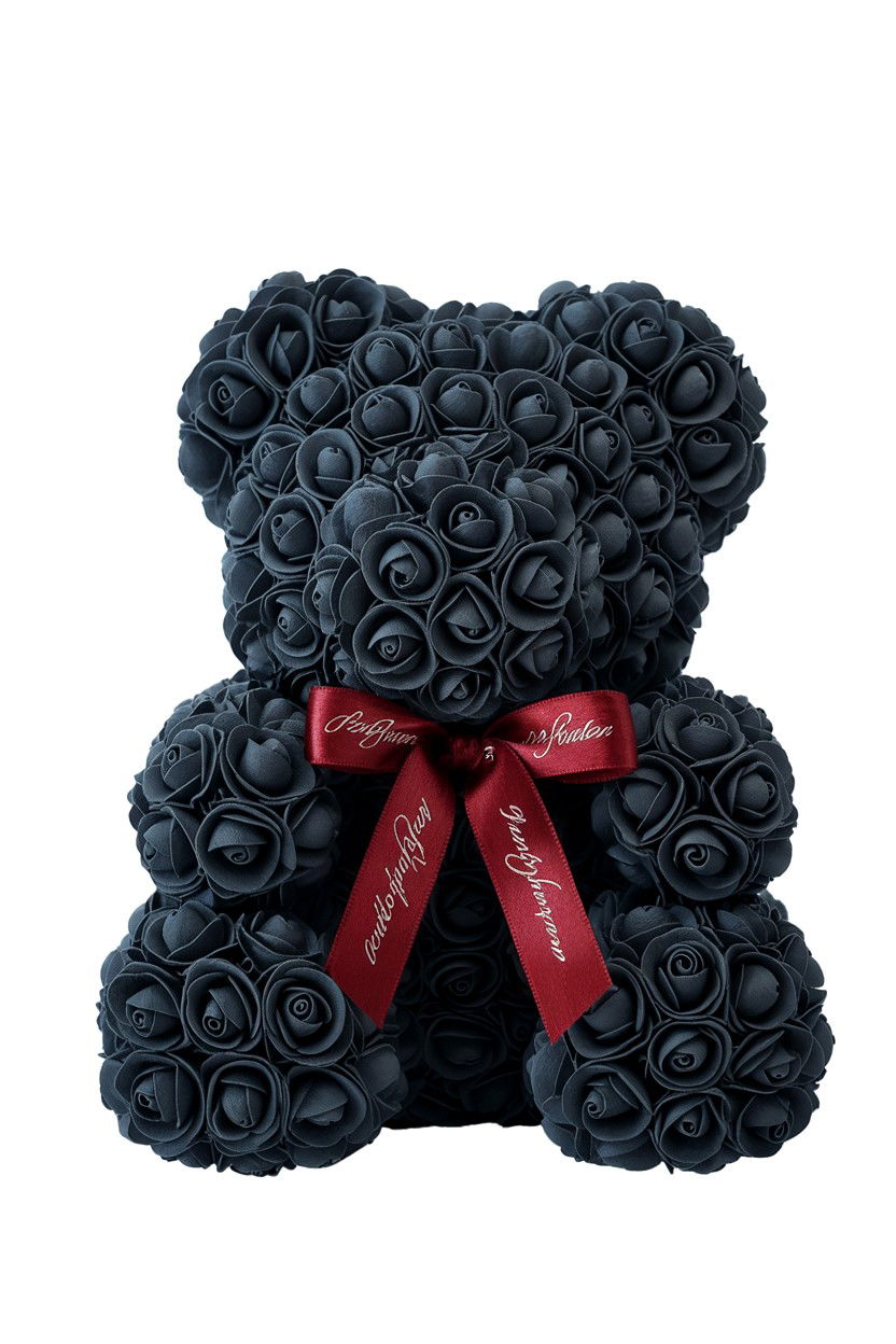 Black Rose Bear - 25 Valentine's Day Rose Bear Ideas
