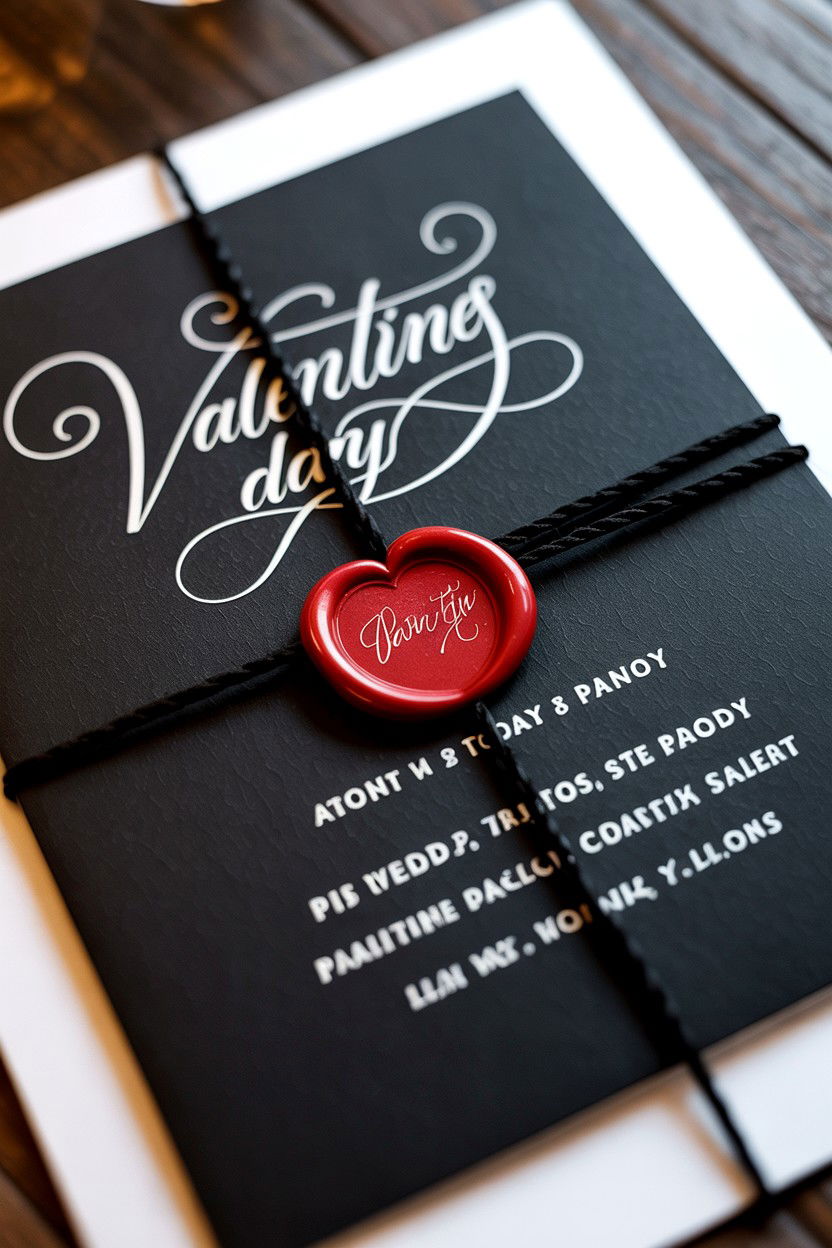 Black and white invitation - 25 Valentine's Day Party Invitation Ideas