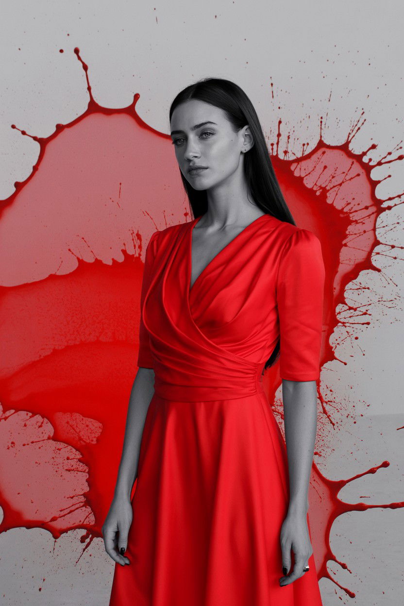 Black and white with red splash - 25 Valentine's Day Photo Editing Ideas