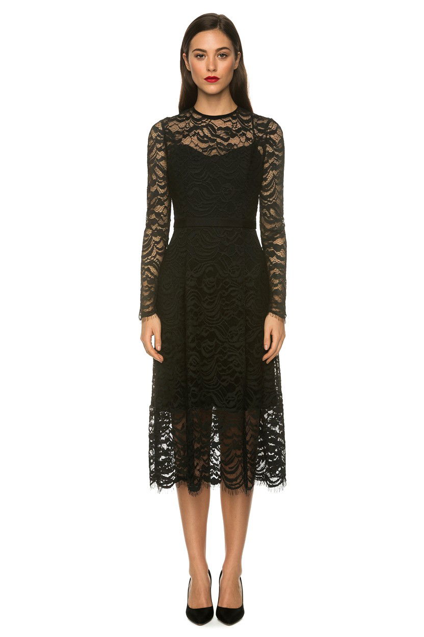 Black lace midi dress - 25 Valentine's Day Plus Size Outfits