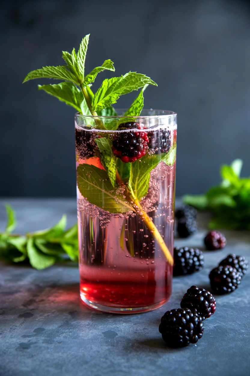 Blackberry Mint Fizz - 25 Valentine's Day Sparkling Drink Ideas