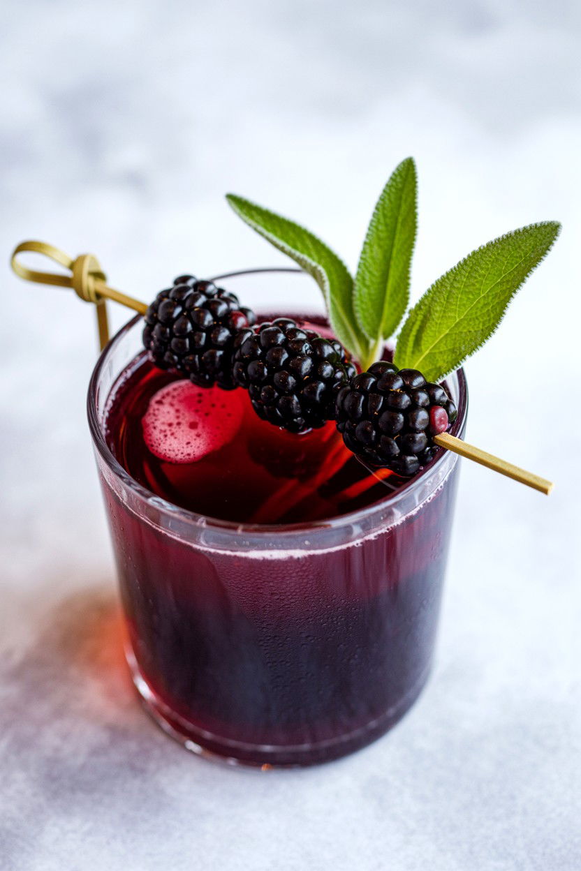 Blackberry Sage Mocktail - 25 Valentine's Day Mocktail Ideas