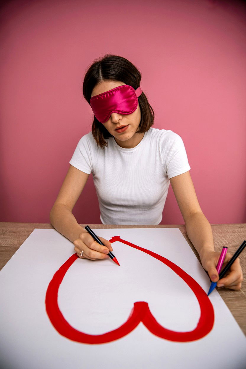 Blindfolded Heart Drawing - 25 Valentine's Day Minute to Win It Games