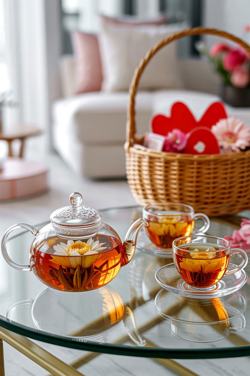 Blooming Flower Tea Set - 25 Valentine's Day Tea Gift Basket Ideas