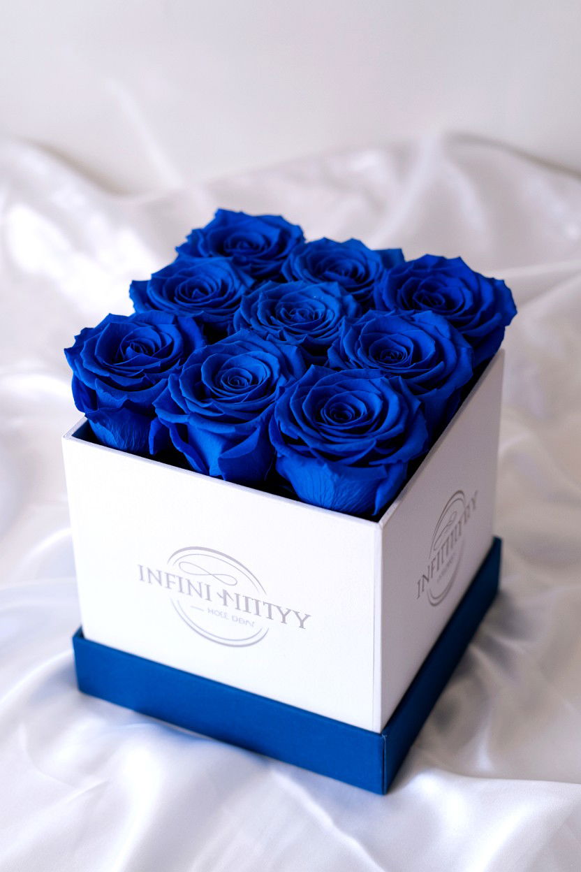 Blue Infinity Rose Box - 25 Valentine's Day Infinity Rose Ideas