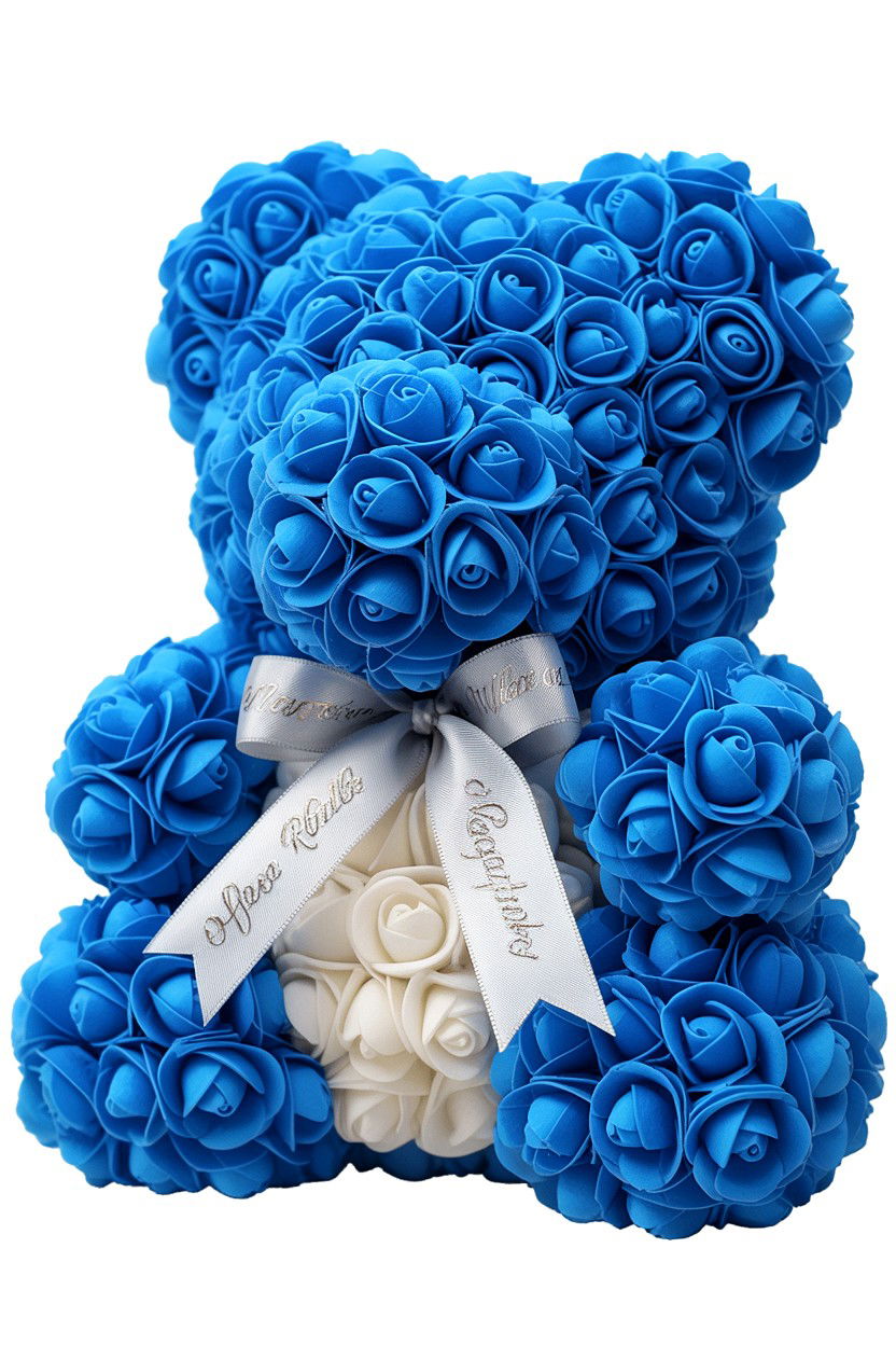 Blue Rose Bear - 25 Valentine's Day Rose Bear Ideas