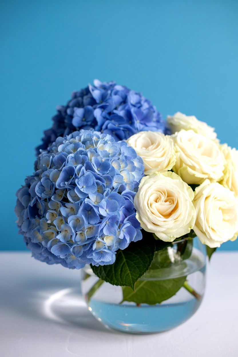 Blue hydrangea bouquet - 25 Valentine's Day Bouquet Ideas