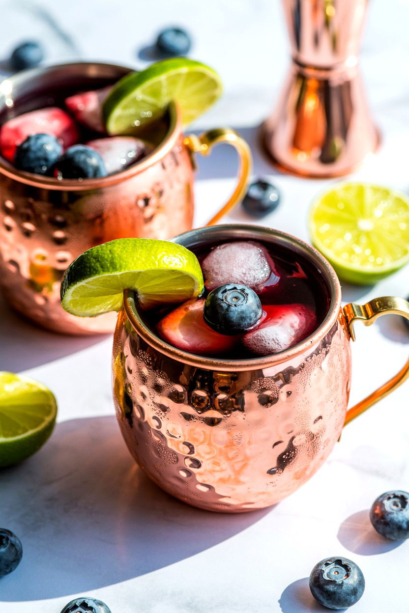 Blueberry Blackcurrant Mule - 25 Valentine's Day Non Alcoholic Drink Ideas
