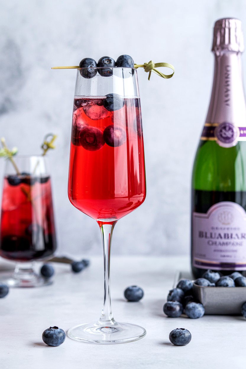 Blueberry Champagne - 25 Valentine's Day Champagne Cocktails