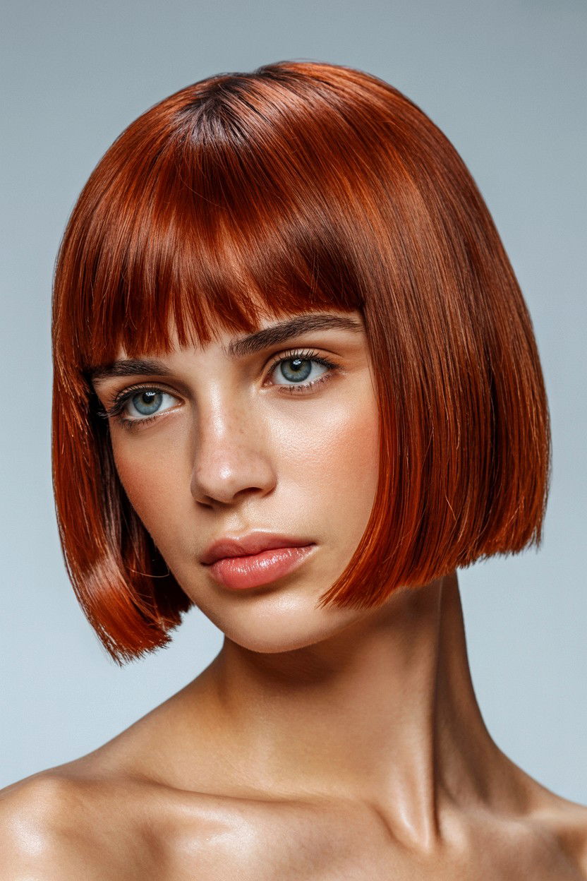 Blunt Bob Middle Part - 25 Valentine's Day Short Hair Ideas