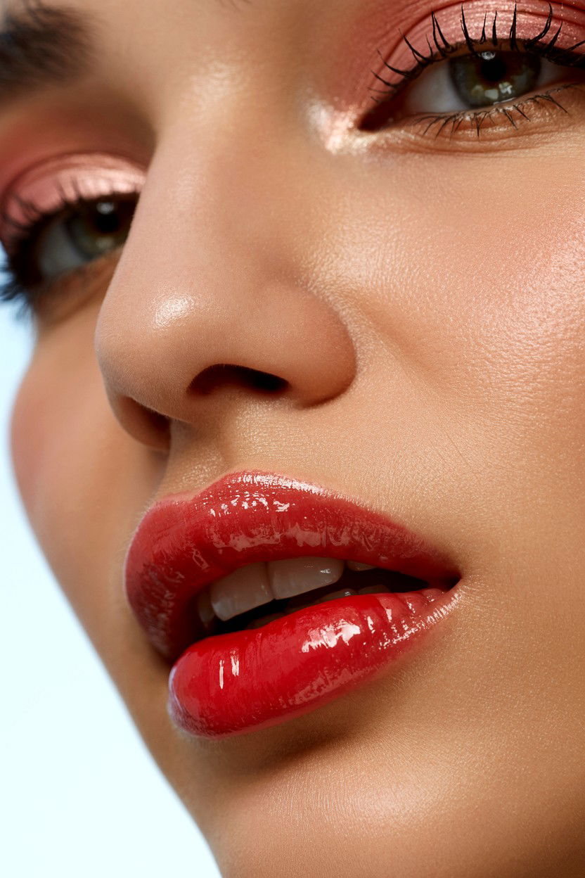 Blurred Red Lips - 25 Coquette Valentine's Day Makeup Ideas