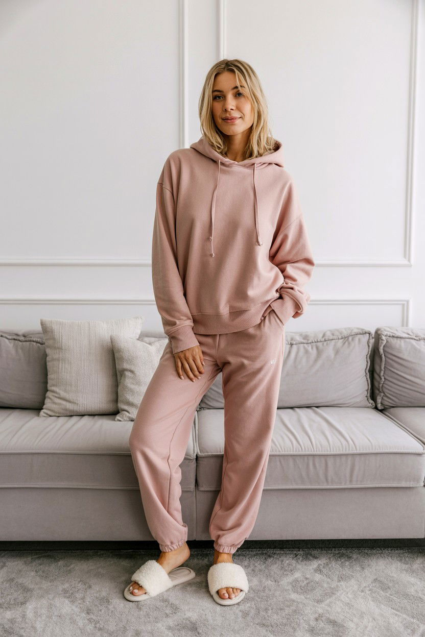 Blush Cashmere Lounge Set - 25 Valentine's Day Blush Looks