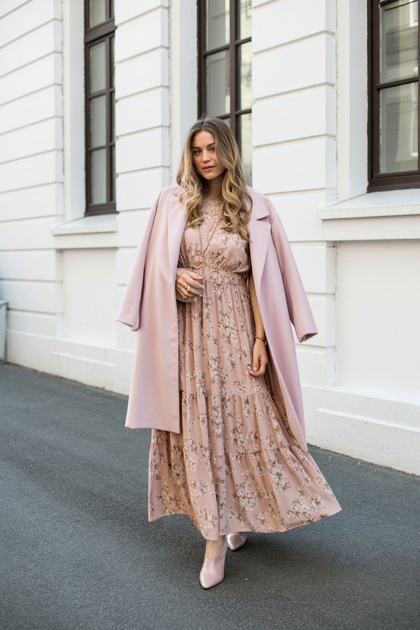Blush Floral Maxi Dress - 25 Valentine's Day Blush Looks