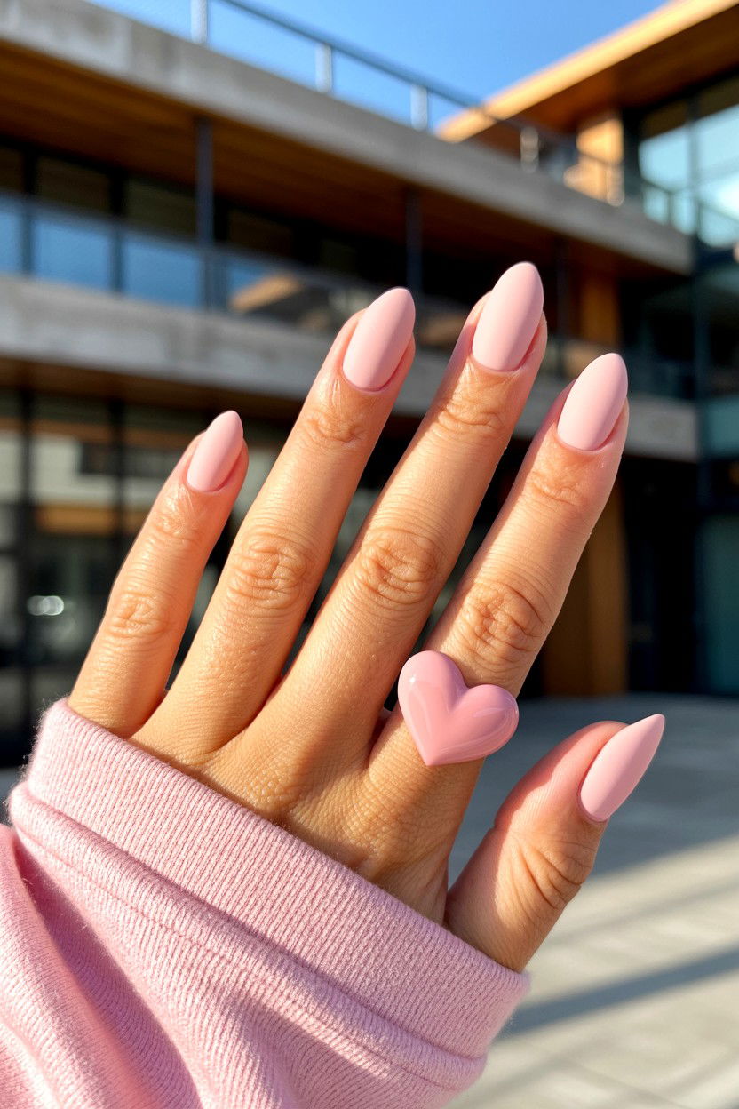 Blush Pink Matte Nails - 25 Blush Pink Valentine's Day Nail Ideas