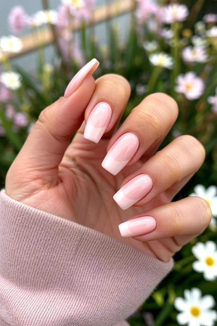 Blush Pink Ombre Nails - 25 Blush Pink Valentine's Day Nail Ideas