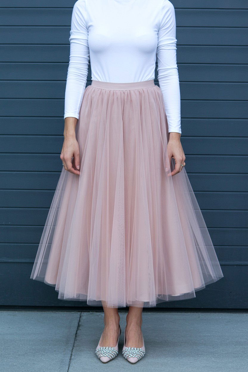 Blush Tulle Skirt Outfit - 25 Valentine's Day Blush Looks