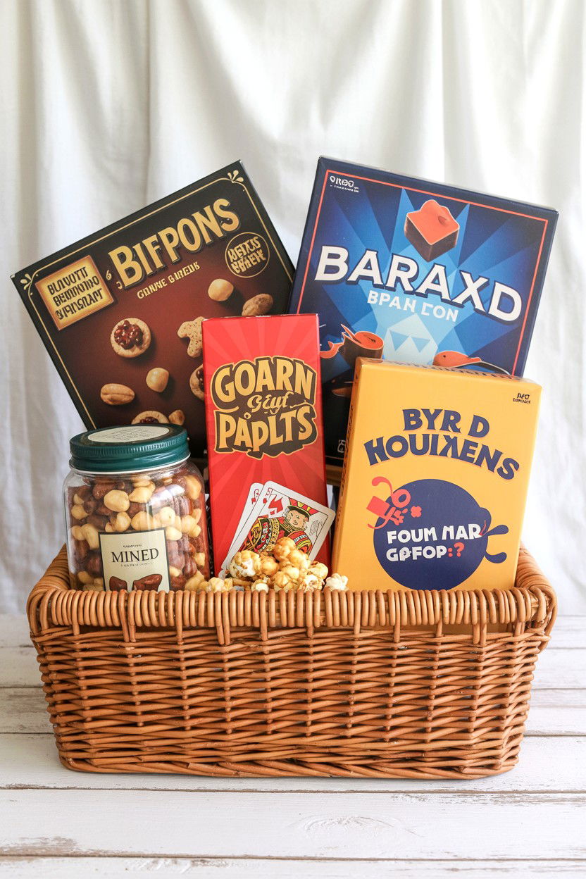 Board Game Gift Basket - 25 Valentine's Day Romantic Gift Basket Ideas