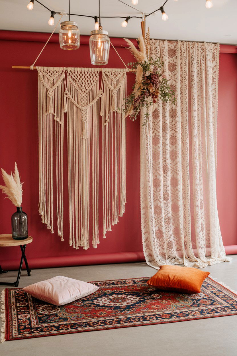 Boho Backdrop For Photos - 25 Boho Valentine's Day Ideas