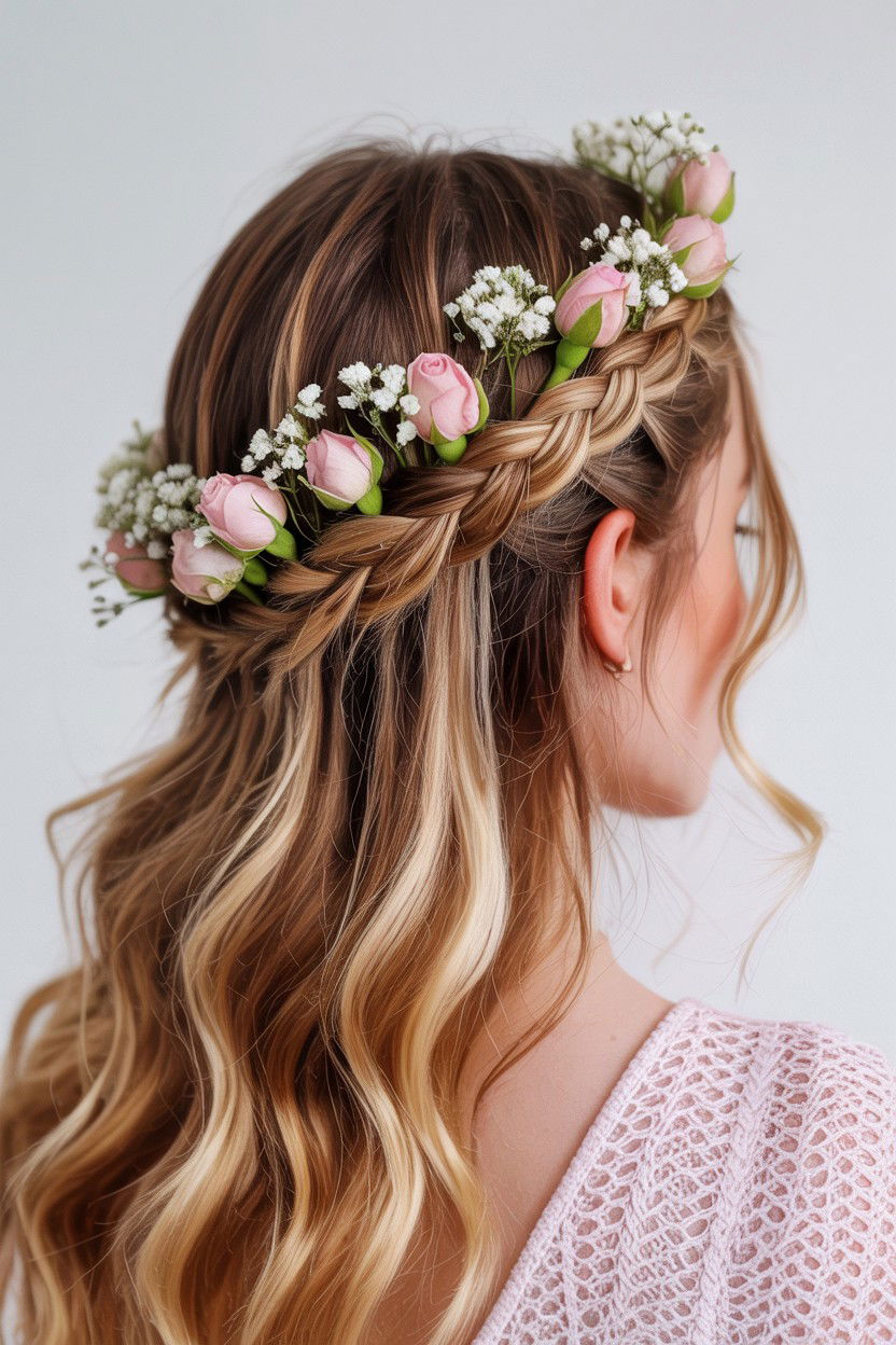 Boho Flower Half Up - 25 Valentine's Day Half Up Half Down Hair