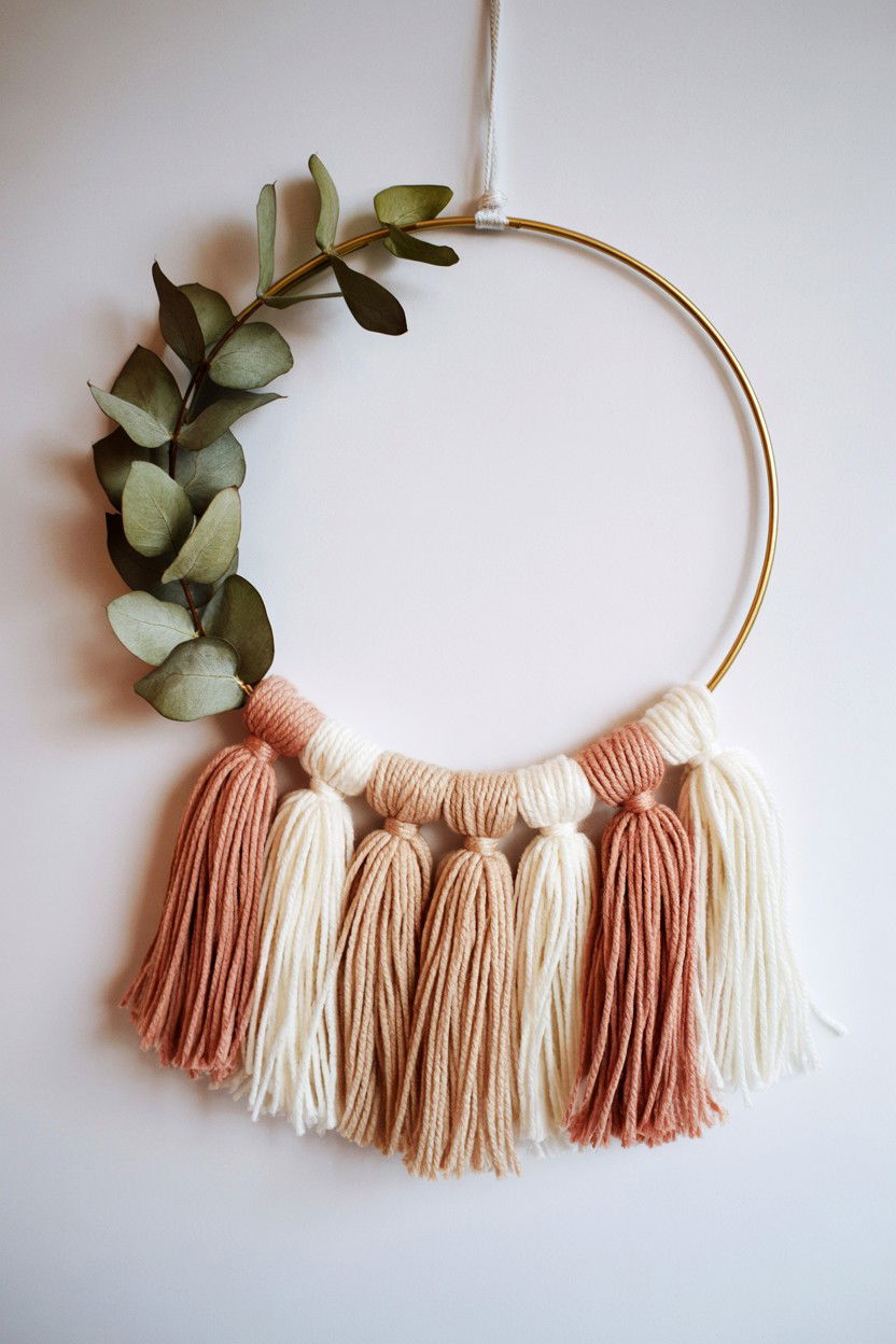Boho Tassel Wreath - 25 Yarn Valentine's Day Wreath Ideas