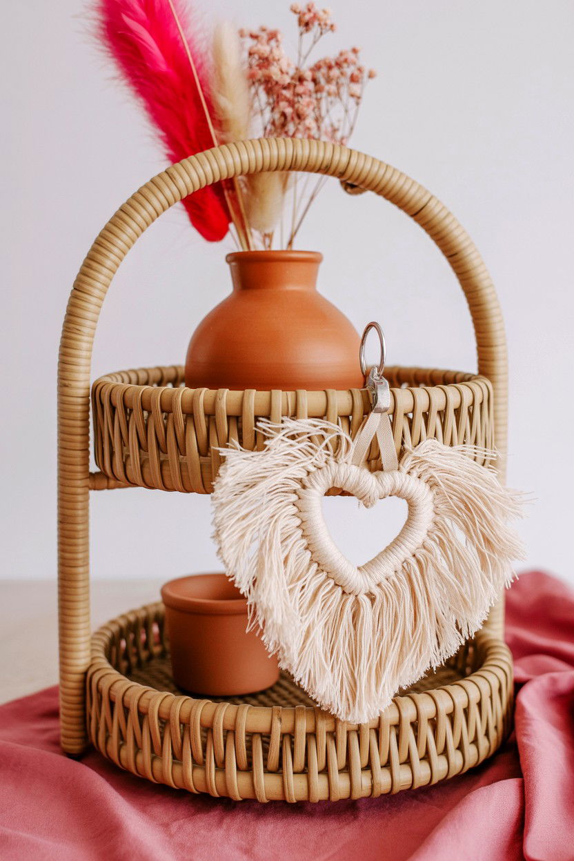Boho Valentine Tiered Tray - 25 Valentine's Day Tiered Tray Ideas