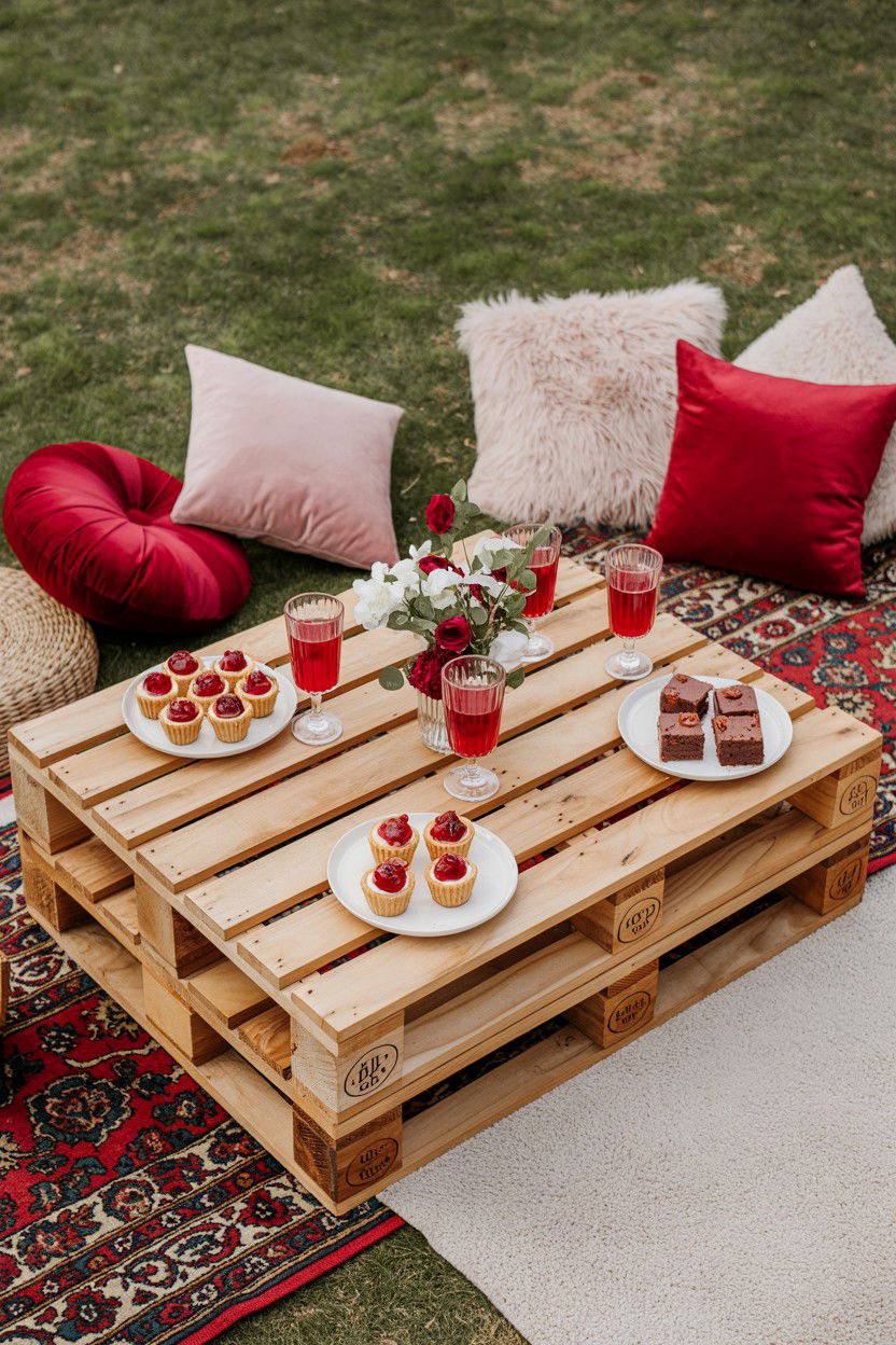 Boho chic dessert picnic - 25 Valentine's Day Dessert Table Ideas