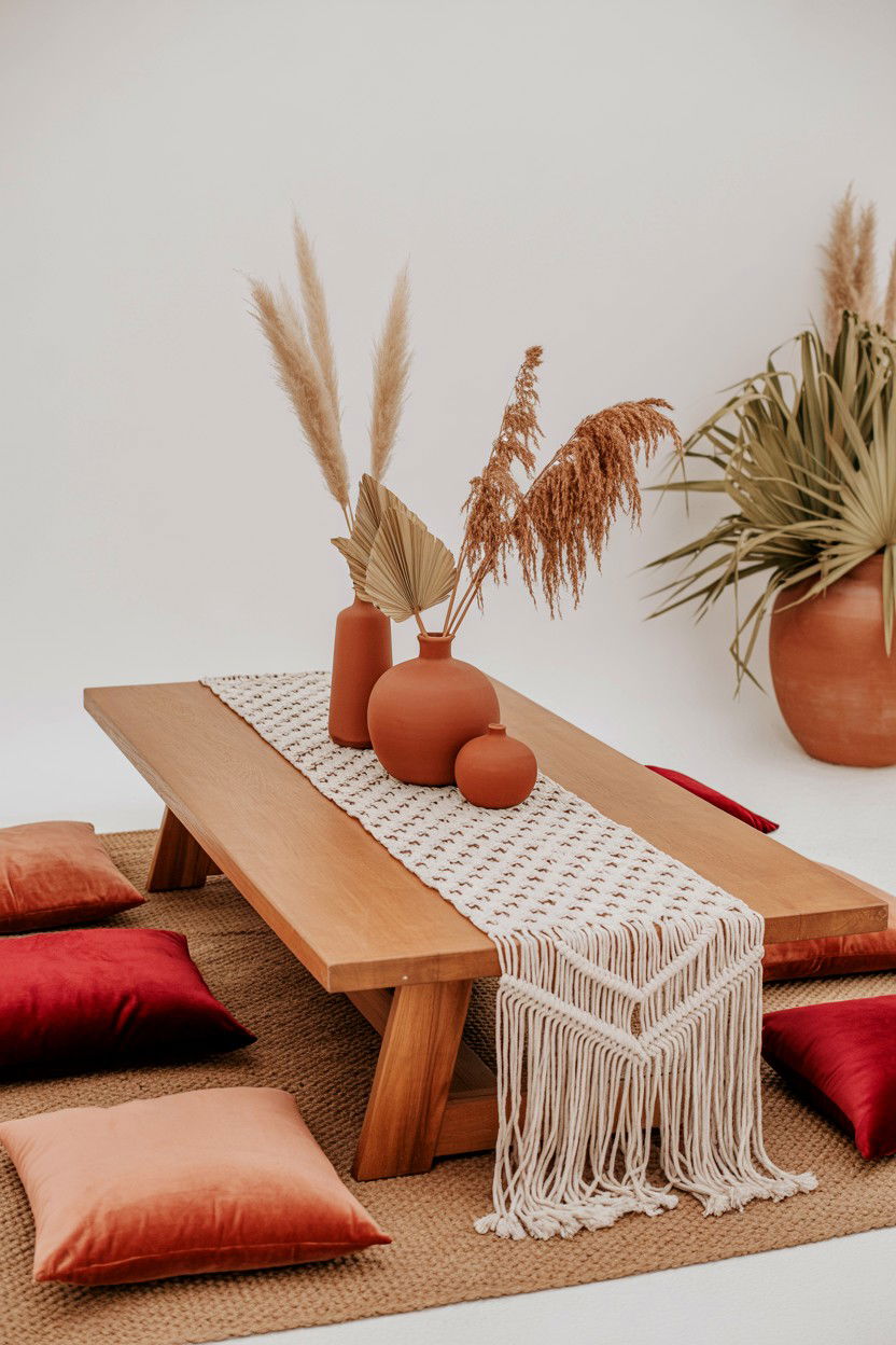 Boho valentine table - 25 Valentine's Day Table Decor Ideas