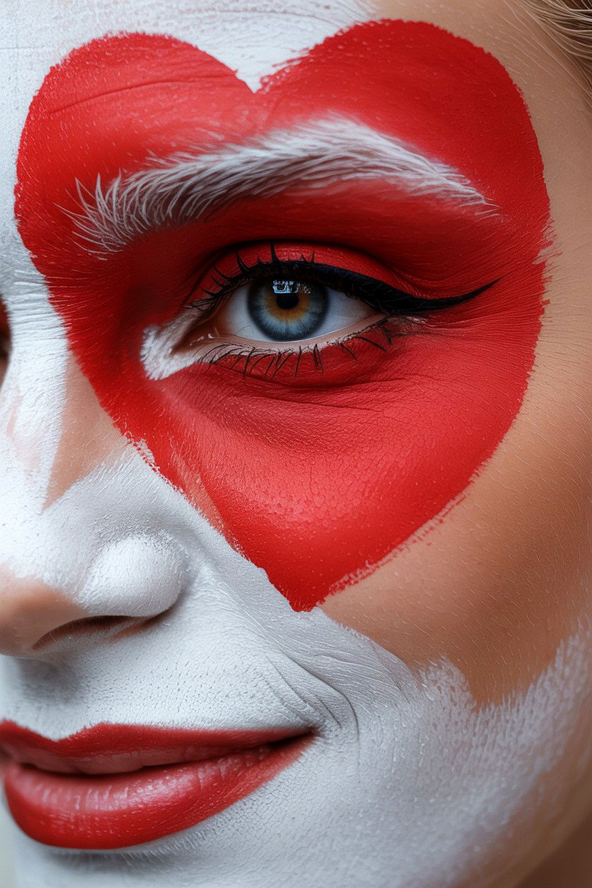 Bold Red Heart - 25 Heart Makeup Valentine's Day Ideas