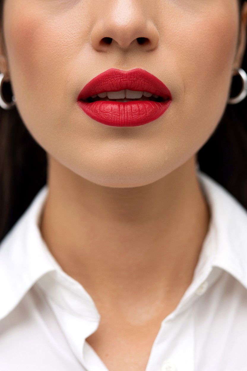 Bold Red Lipstick - 25 Valentine's Day Selfie Ideas