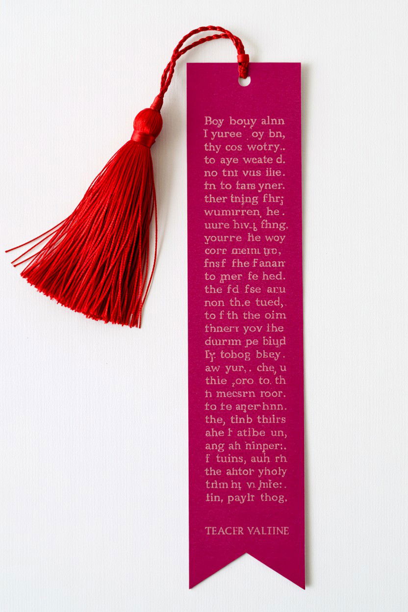Bookmark Teacher Valentine Card - 25 Valentine's Day Cards for Teachers